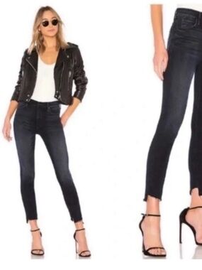 MOTHER Skinny High-Rise Black Jeans